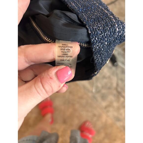 Calvin Klein Women's Blue Sparkle Tweed Dress Full Side Zipper Size 8 - Picture 8 of 9